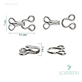 Крючок-застежка - MF48, серебро, 12х7х3 мм, 100 шт