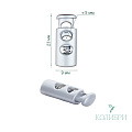 Фиксатор пластиковый - PFR02, матовое серебро, 50 шт