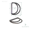 Полукольцо металлическое - MF35, никель, 10 шт