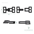 Декоративный крючок - MF14, чёрный, 10 шт