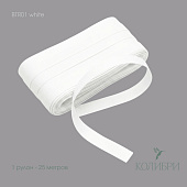 Резинка бретельная п/э - BRT01, белый/белый, 25 м