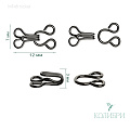 Крючок-застежка - MF48, никель, 12х7х3 мм, 100 шт