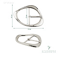 Декоративная пряжка - GP129, серебро, 5 шт