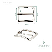 Пряжка металлическая - MR135, серебро, 3 шт