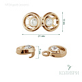Декоративный крючок - MF24, золото, 10 шт