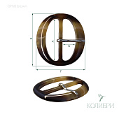 Пряжка пластиковая с язычком - GP68, коричневый, 10 шт