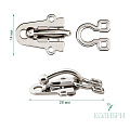 Декоративный крючок - MF17, серебро, 10 шт