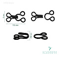 Крючок-застежка - MF50, чёрный, 16х8х3.5 мм, 100 шт