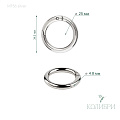 Кольцо металлическое - MF56, серебро, 10 шт