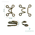 Крючок-застежка - MF43, бронза, 23х32х6,9 мм, 25 шт