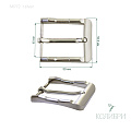 Пряжка металлическая - MR72, тёртое серебро, 3 шт