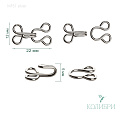 Крючок-застежка - MF51, серебро, 22х12х5 мм, 100 шт
