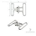 Декоративная пряжка - GP119, серебро, 5 шт