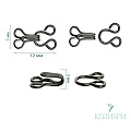 Крючок-застежка - MF48, никель, 12х7х3 мм, 100 шт