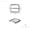 Пряжка металлическая - MR119, тёртое серебро, 3 шт