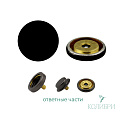 Кнопка установочная металлическая - KP11, прорезиненный чёрный, 50 шт