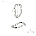 Украшение металлическое, пришивное - MF109, серебро, 10 шт