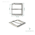 Пряжка металлическая - MR124, тёртое серебро, 3 шт