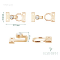 Декоративный крючок - MF28, золото, 10 шт