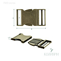Пряжка фастекс металлический - FM03, бронза, 3 шт