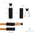 Наконечник металлический - MNK05, прорезиненный чёрный, 50 шт