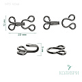 Крючок-застежка - MF51, никель, 22х12х5 мм, 100 шт
