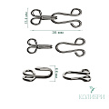 Крючок-застежка - MF54, бронза, 35х13.4х6.6 мм, 100 шт