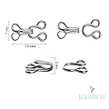 Крючок-застежка - MF48, серебро, 12х7х3 мм, 100 шт