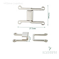 Декоративный крючок - MF20, серебро, 10 шт