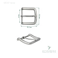Пряжка металлическая - MR107, тёртое серебро, 3 шт