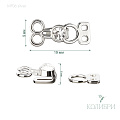 Декоративный крючок - MF06, серебро, 10 шт