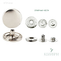 Кнопка установочная металлическая - KP29, серебро, 50 шт