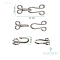 Крючок-застежка - MF54, серебро, 35х13.4х6.6 мм,100 шт