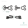 Крючок-застежка - MF51, чёрный, 22х12х5 мм, 100 шт