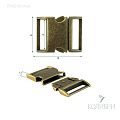 Пряжка фастекс металлический - FM02, бронза, 3 шт