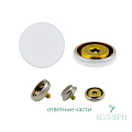 Кнопка установочная металлическая - KP11, прорезиненный белый, 50 шт