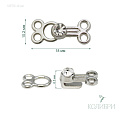Декоративный крючок - MF05, серебро, 10 шт