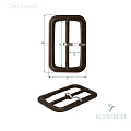 Пряжка пластиковая с язычком - GP80+Я, коричневый2, 6 шт
