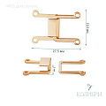 Декоративный крючок - MF20, золото, 10 шт