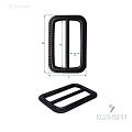 Пряжка пластиковая - GP80, чёрный, 6 шт