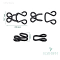 Крючок-застежка - MF52, чёрный, 22х14.7х5 мм, 100 шт