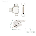 Крючки брючные пришивные - MF68, серебро, 25 шт