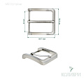 Пряжка металлическая - MR116, тёртое серебро, 3 шт