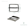 Пряжка металлическая - MR102, тёртый никель, 3 шт
