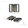 Пряжка фастекс металлический - FM02, тёртый никель, 3 шт