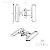 Декоративная пряжка - GP119, серебро, 5 шт