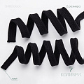 Шнур плоский хлопковый - SHR02, чёрный/чёрный, 100 м