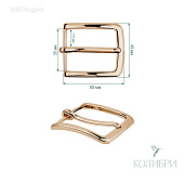 Пряжка металлическая - MR135, золото, 3 шт