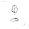 Украшение металлическое, пришивное - MF108, серебро, 10 шт