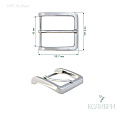 Пряжка металлическая - MR116, серебро, 3 шт